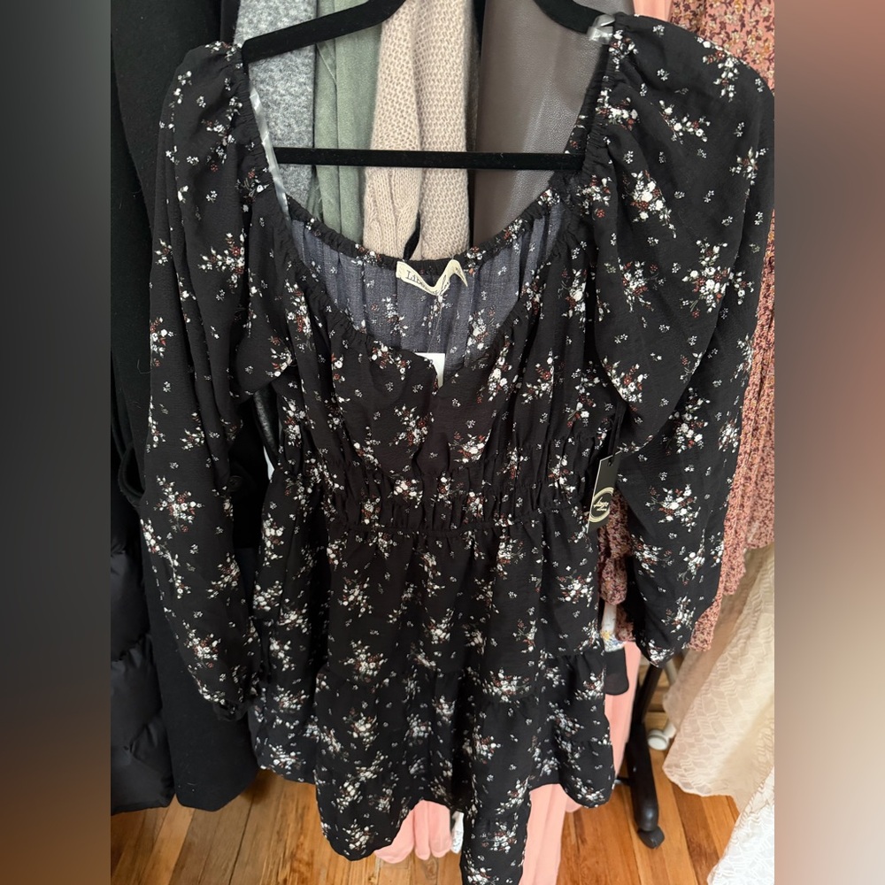 Floral Black Dress